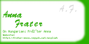 anna frater business card